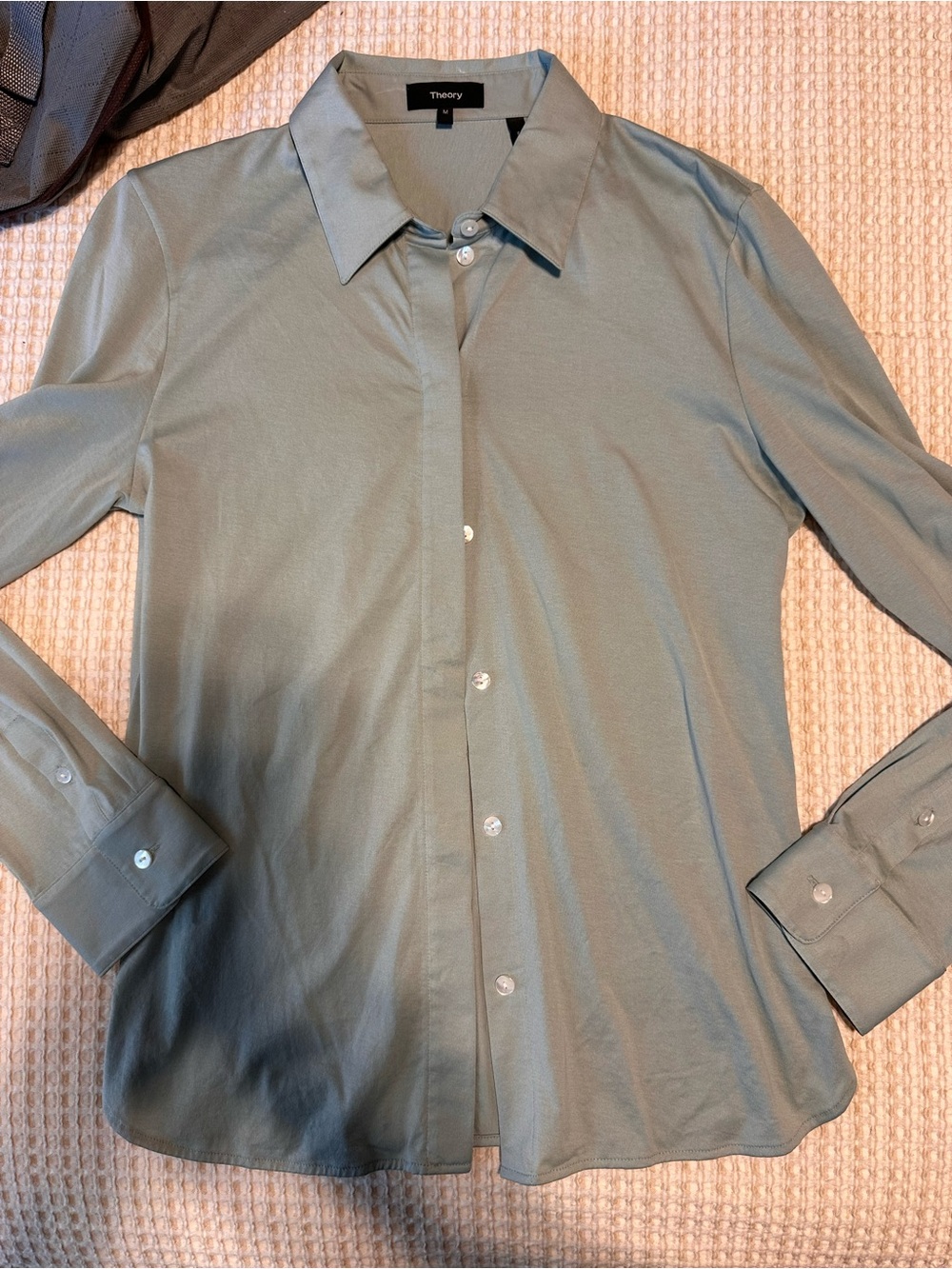 Theory Sage Green Button-Down Shirt